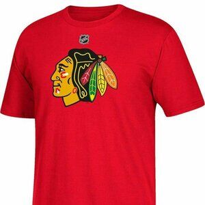 🔥Chicago Blackhawks NFL OFFICIALLY LICENSED Adidas Red T-Shirt MEN size 2XL NWT